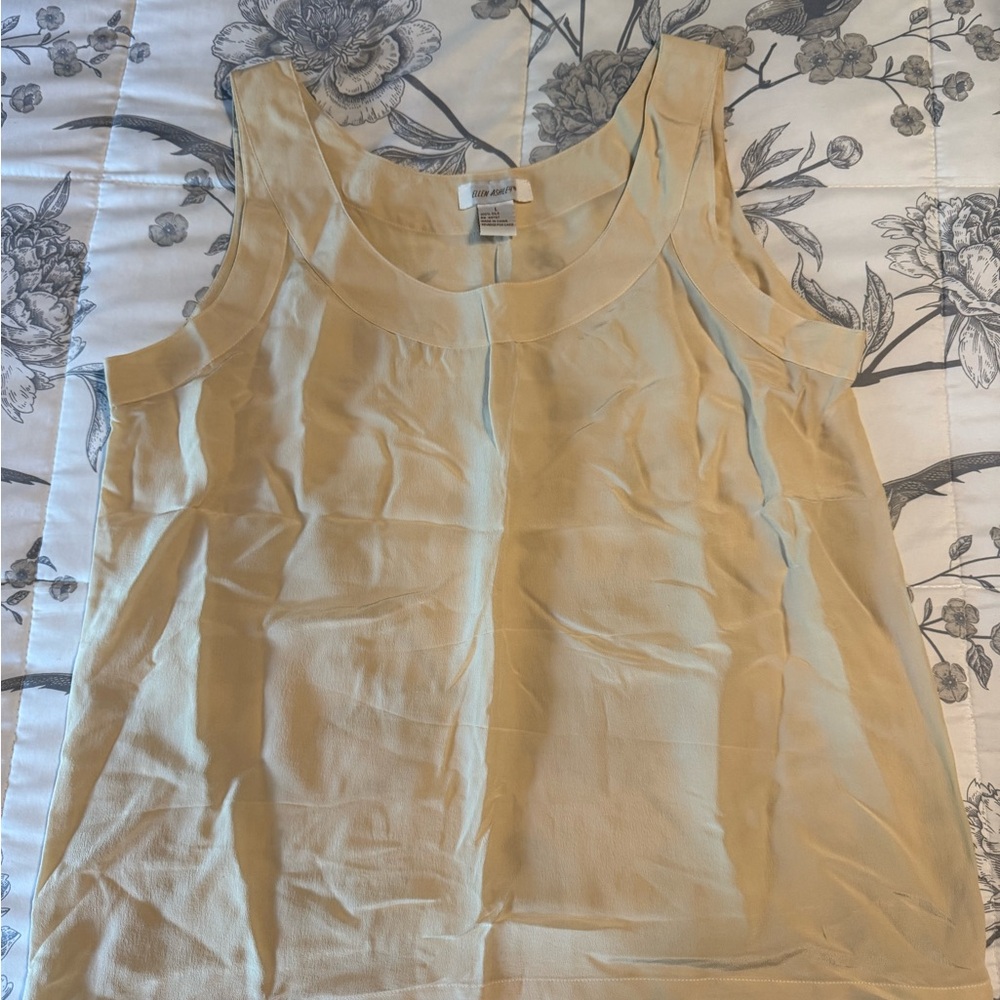Tan 100% silk tank